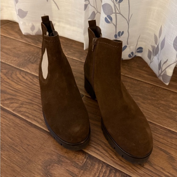 Gabor Chocolate Suede Ankle Booties - Picture 2 of 8